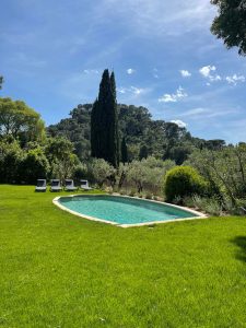 La piscine du Mas Certain avec vue sur les alpilles